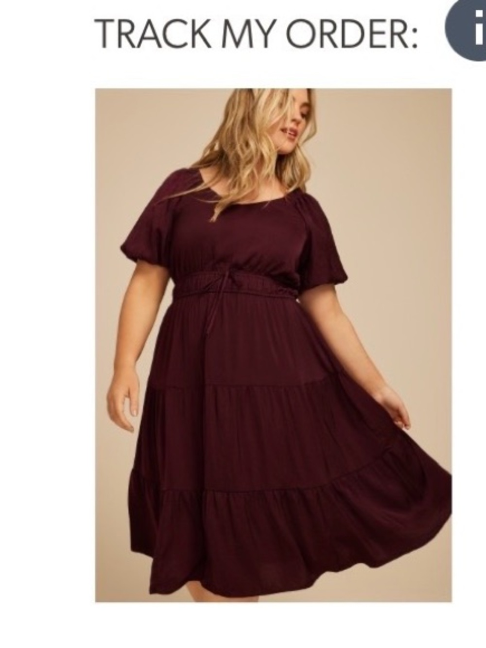 Maurices Plus-Size Tiered Midi Dress in Plum